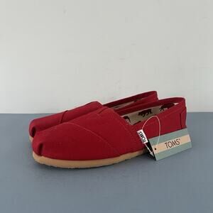 NWT TOMS Alpargata Classic Red Canvas Slip-On Shoes